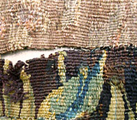 Détail avant restauration conservation de tapisserie : « La mise à mort du cerf »